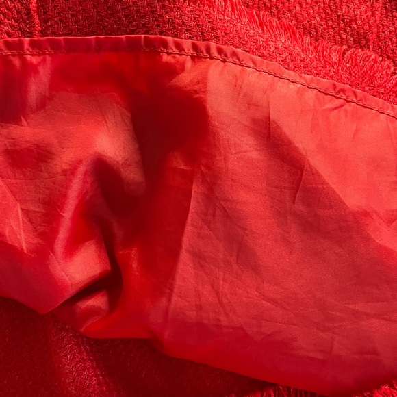 ISAAC MIZRAHI TARGET sz 14 Red Button Tweed Pleated Wool blend Wrap Skirt - Picture 7 of 11